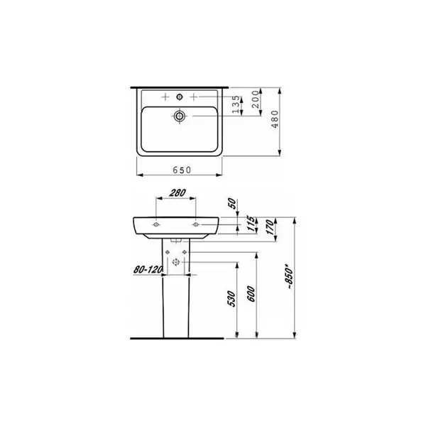 Раковина подвесная 65 х 48 см Laufen Pro (H8189530001041) Раковина подвесная 65 х 48 см Laufen Pro (H8189530001041)
