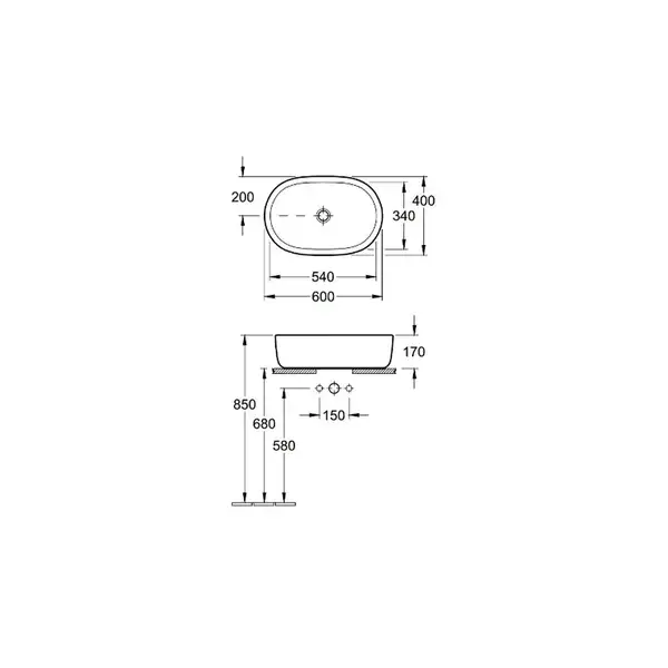 VILLEROY & BOCH ARCHITECTURA умывальник 60*40см для установки на столешницу (41266001) фото 2 Aquada.com.ua VILLEROY & BOCH ARCHITECTURA умывальник 60*40см для установки на столешницу (41266001) фото 2 Aquada.com.ua