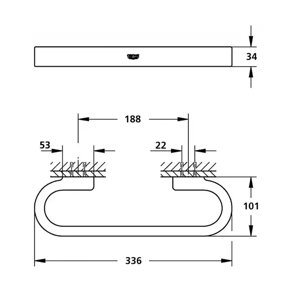 Поручень для ванної Grohe Selection (41064000) Поручень для ванної Grohe Selection (41064000)