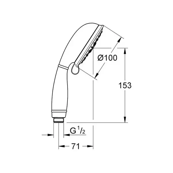 Лейка для душа Grohe New Tempesta (цвет - хром), 4 вида струи (26085000) фото 4 Aquada.com.ua