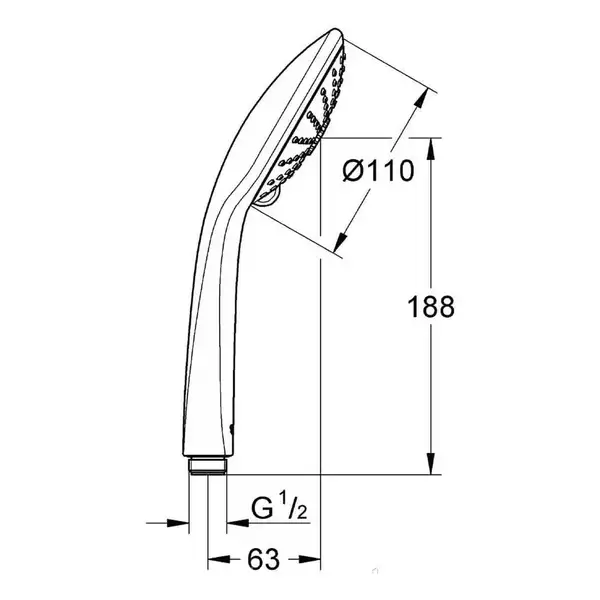 Лейка для душа Grohe Euphoria (цвет - хром), 3 вида струи (27221000) фото 3 Aquada.com.ua