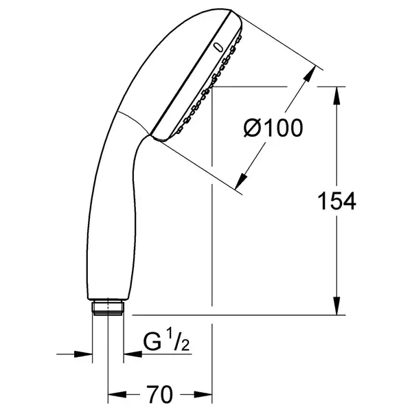 Лейка для душа Grohe Tempesta (цвет - хром), 1 вид струи (27852000) фото 4 Aquada.com.ua