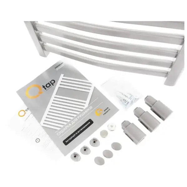 Сушарка рушників водяна Qtap Dias (SIL) P15 800x500 HY (QTDIASSILP15800500HY) фото 6 Aquada.com.ua