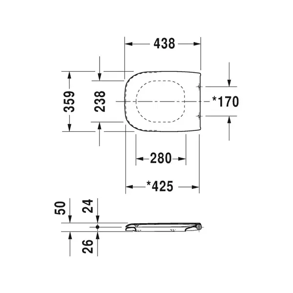 DURAVIT D-CODE сидение для унитаза, с автоматическим закрыванием, петли пластик (0067390099) фото 2 Aquada.com.ua