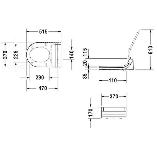 Крышка-биде Duravit SensoWash Starck C для ME by Starck, Starck 2, Starck 3 и Darling New (610001002000300) фото 2 Aquada.com.ua