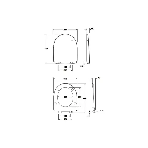 KOLO NOVA PRO сиденье с крышкой твердое, овальное, из материала Duroplast, с микролифтом (пол.) (M30112000) фото 2 Aquada.com.ua