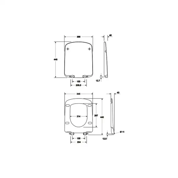 KOLO NOVA PRO сиденье с крышкой твердое прямоугольное, из материала Duroplast, с микролифтом (пол.) (M30116000) фото 2 Aquada.com.ua