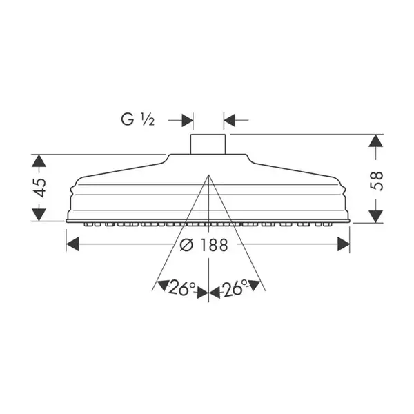 Верхній душ Axor Carlton180 1 jet, хром (28487000)
