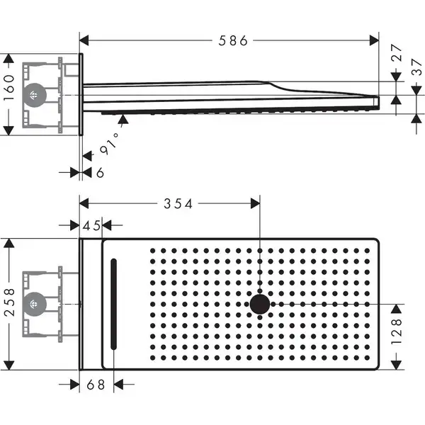 Верхній душ Axor ShowerSolutions 250/580 3jet з власником, gold optic (35283990)