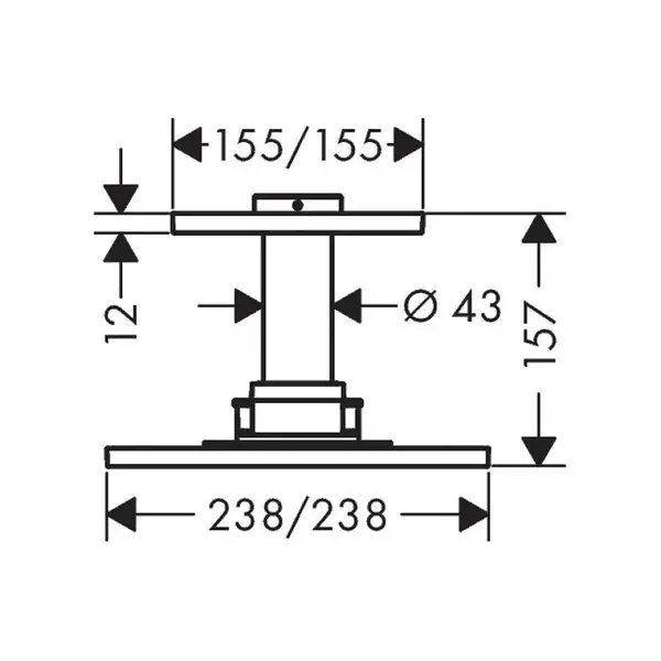 Верхний душ 250 х 250 мм Axor Overhead shower 1jet (цвет - хром) (35308000) фото 2 Aquada.com.ua