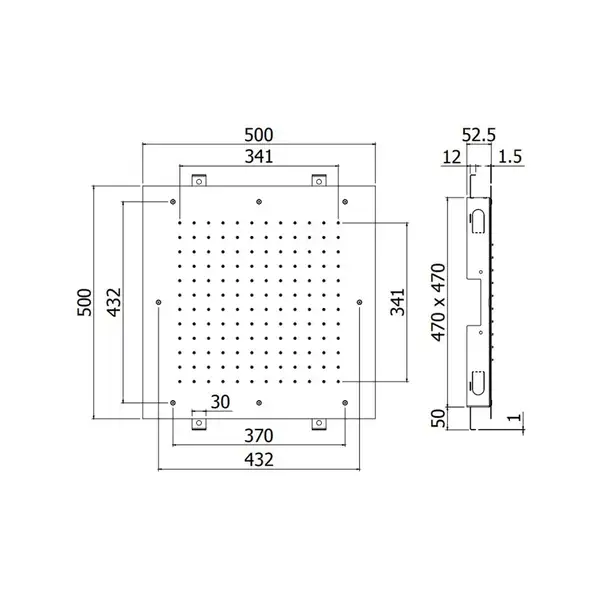 Верхний душ Paffoni BOSTON “Quadro ” 500 х 500 мм (ZSOF301CR) фото 2 Aquada.com.ua