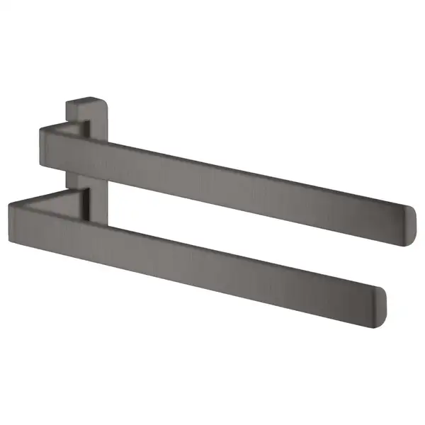 Двойной полотенцедержатель 409 мм Axor Universal Accessories, матовый чёрный хром (42821340) фото 1 Aquada.com.ua
