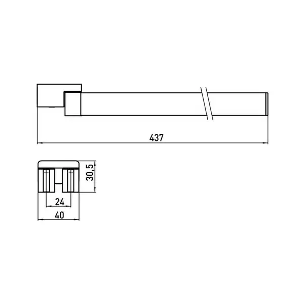 Полотенцедержатель двойной, поворотный 410 мм Emco Loft Black, чёрный матовый (055013341) фото 2 Aquada.com.ua