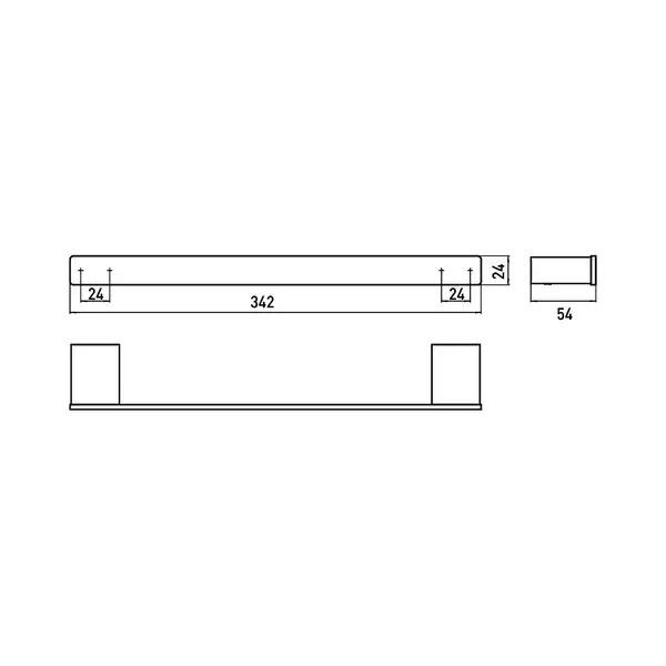 Полотенцедержатель 342 мм Emco Loft Black, чёрный матовый (057013330) фото 2 Aquada.com.ua