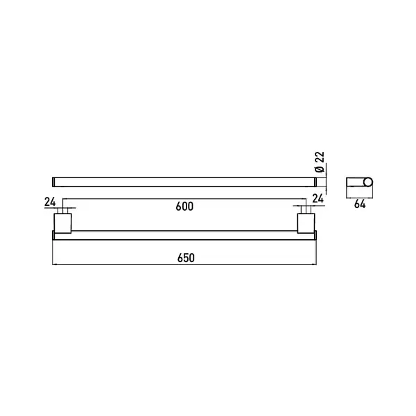 Полотенцедержатель Emco System 2 600 мм (356000160) фото 2 Aquada.com.ua