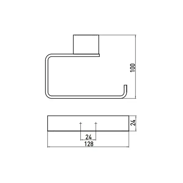 Бумагодержатель без крышки Emco Loft Black (цвет - чёрный матовый) (050013301) фото 2 Aquada.com.ua
