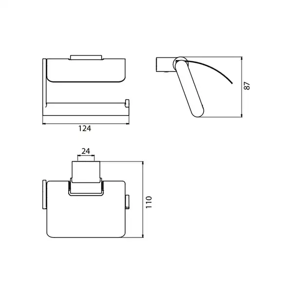 Бумагодержатель Emco System 2 (цвет - хром) (350000106) фото 2 Aquada.com.ua