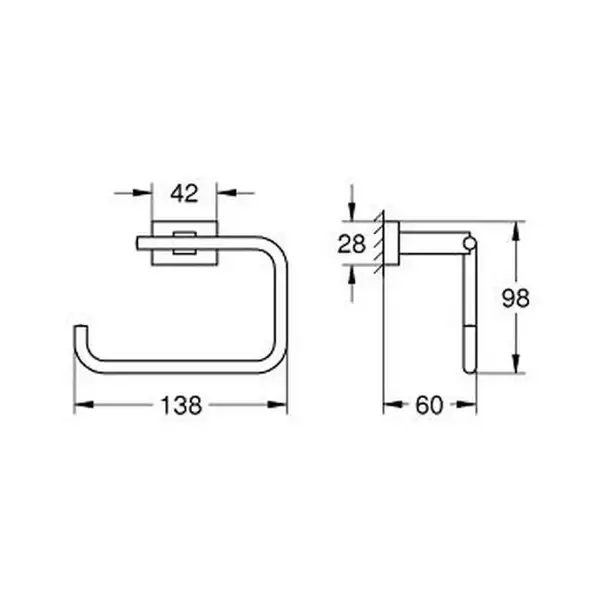 Тримач для туалетного паперу Grohe Essentials Cube New (40507001)
