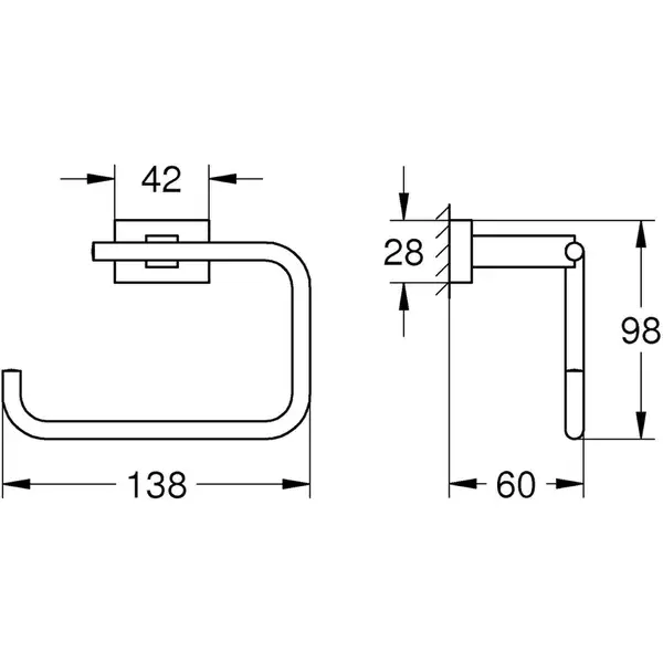 Тримач для туалетного паперу Grohe Essentials Cube New (40507001)