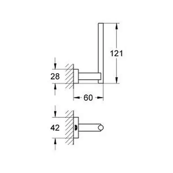 Тримач для запасного рулону туалетного паперу Grohe Essentials Cube New (40623001)