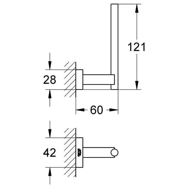 Тримач для запасного рулону туалетного паперу Grohe Essentials Cube New (40623001)