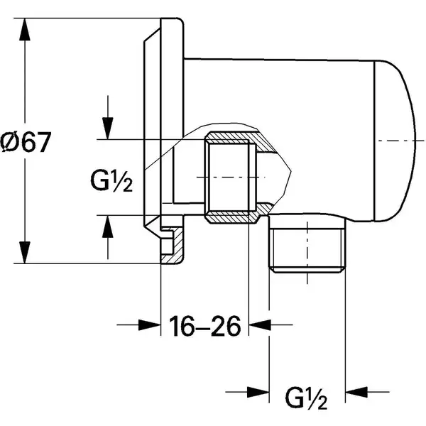 Подключение для шланга Grohe Relexa 28673000 фото 2 Aquada.com.ua