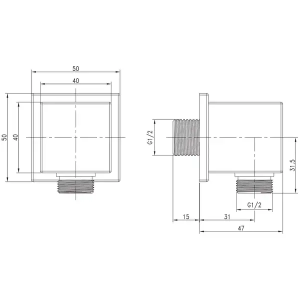 IMPRESE Подсоединение шланговое (квадр) 1/2 " (HC02) фото 2 Aquada.com.ua IMPRESE Подсоединение шланговое (квадр) 1/2 " (HC02) фото 2 Aquada.com.ua