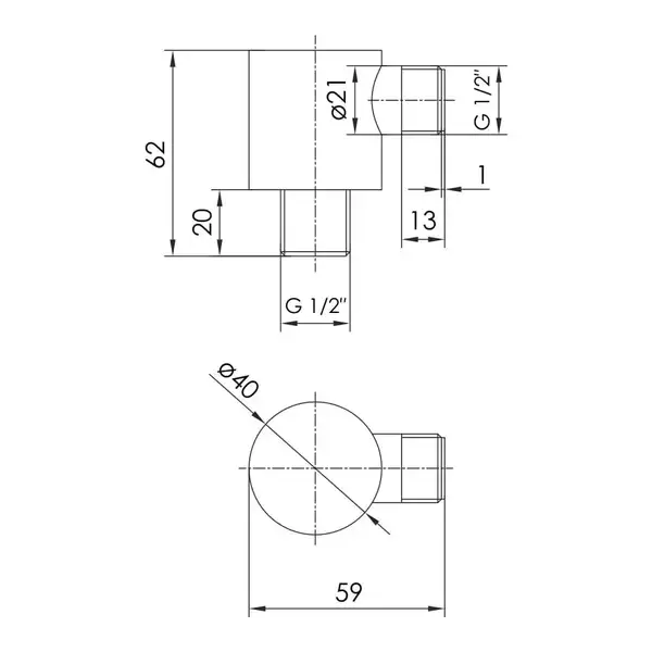 Шланговое подсоединение Imprese Brenta (цвет - никель) (ZMK081906700) фото 2 Aquada.com.ua