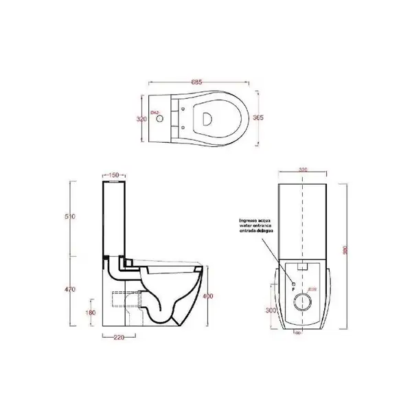 ARTCERAM Унитаз - компакт в комплекте с бачком ArtCeram Blend 365 х 685 мм, h=980 мм (BLV003+ACA006+BLC001) фото 2 Aquada.com.ua