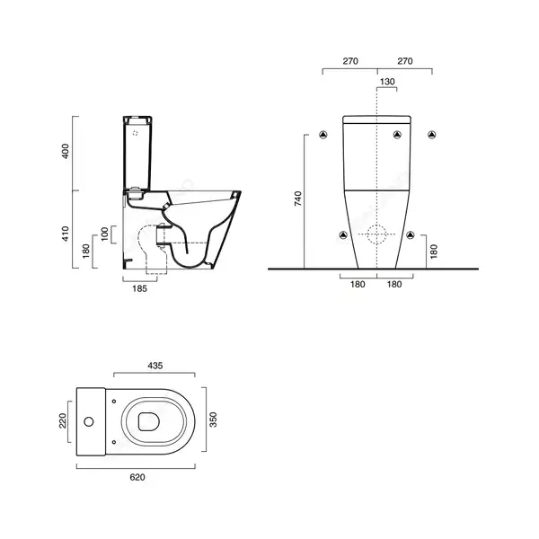 Унитаз напольный с бачком Catalano New Zero с сиденьем Soft Close plus (ободковый) (1MPZN00+1CMSZ00+5SCSTP000) фото 3 Aquada.com.ua