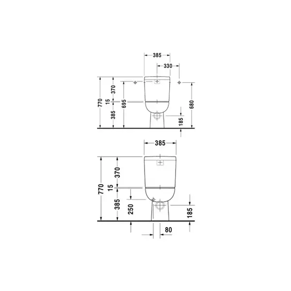 Унитаз с бачком Duravit D-code (с сиденьем SoftClose) (21110900002+0927100004+0067390000) фото 3 Aquada.com.ua