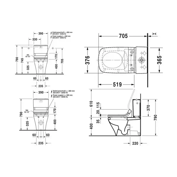 Унитаз Duravit DuraStyle + бачок (с сиденьем SensoWash Slim) (2156590000+0935000005+610200002000300) фото 3 Aquada.com.ua Унитаз Duravit DuraStyle + бачок (с сиденьем SensoWash Slim) (2156590000+0935000005+610200002000300) фото 3 Aquada.com.ua