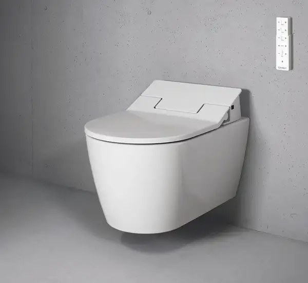 Унитаз-биде Rimless (безободковый) Duravit Me by Starck с сиденьем SensoWash® Slim (2529590000+611000002000300) фото 3 Aquada.com.ua