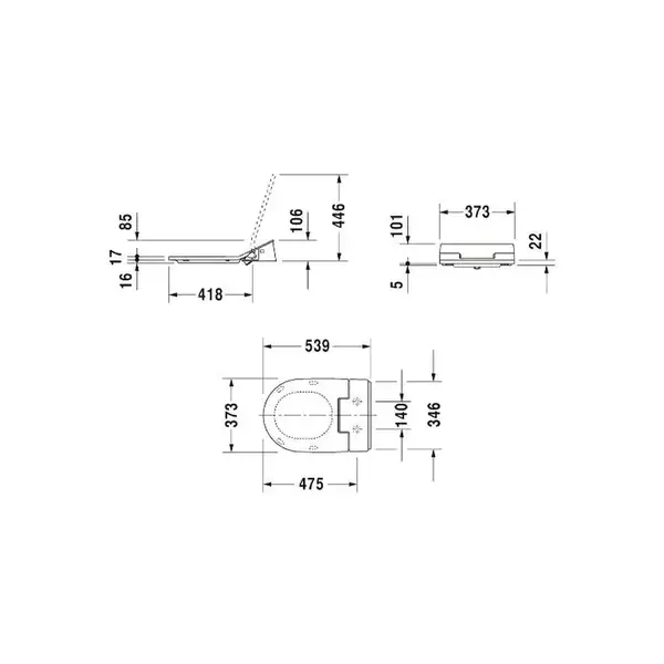 Унитаз-биде Rimless (безободковый) Duravit Me by Starck с сиденьем SensoWash® Slim (2529590000+611000002000300) фото 7 Aquada.com.ua