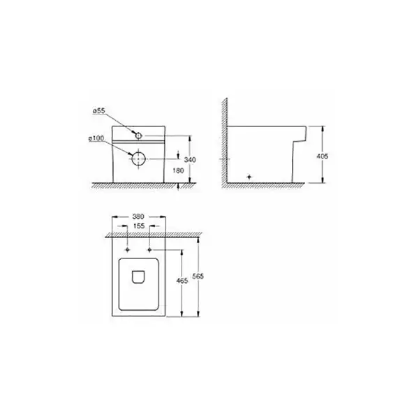 Унітаз підлоговий Grohe Cube Ceramic безободковий, білий (3948500H) Унітаз підлоговий Grohe Cube Ceramic безободковий, білий (3948500H)