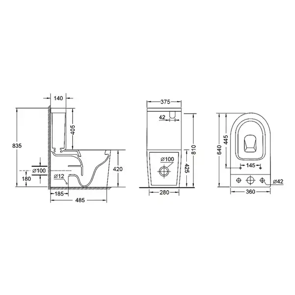 Унітаз-компакт Qtap Stork безобідковий з сідінням Soft-close QT15222178W (QT15222178W) фото 2 Aquada.com.ua