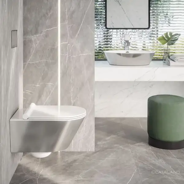 Унитаз подвесной NewFlush (безободковый) Catalano Gold & Silver с сиденьем Soft Close (1VS55NRBA+5SCSTP000) фото 3 Aquada.com.ua Унитаз подвесной NewFlush (безободковый) Catalano Gold & Silver с сиденьем Soft Close (1VS55NRBA+5SCSTP000) фото 3 Aquada.com.ua
