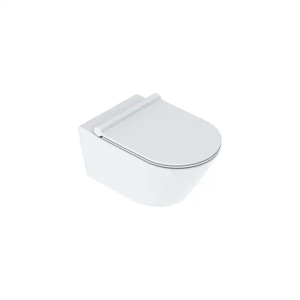 Унитаз подвесной NewFlush (безободковый) Catalano New Zero с сиденьем Soft Close plus satin white/белый матовый (1VS55NRBM+5SCSTPBM) фото 1 Aquada.com.ua