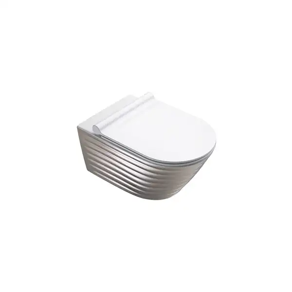 Унитаз подвесной Newflush (безободковый) Catalano Gold & Silver с сиденьем Soft Close (1VS55RZEBA+5SCSTP000) фото 1 Aquada.com.ua