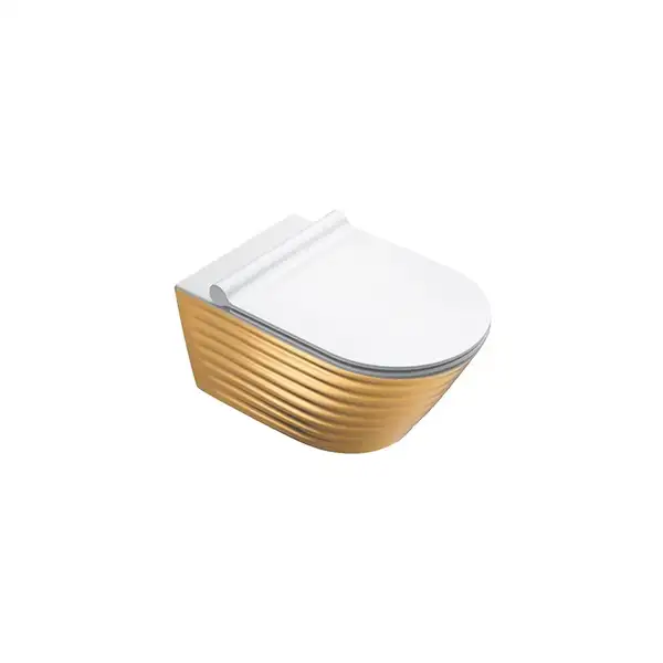 Унитаз подвесной Newflush (безободковый) Catalano Gold & Silver с сиденьем Soft Close (1VS55RZEBO+5SCSTP000) фото 1 Aquada.com.ua
