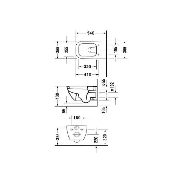 Унитаз Duravit Happy D.2 с сиденьем Soft Close (2221090000+0064590000) фото 2 Aquada.com.ua
