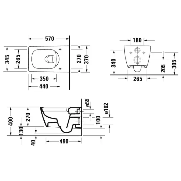Унитаз подвесной Duravit Viu Rimless (безободковый), с сиденьем Soft Close (2511090000+0021190000) фото 5 Aquada.com.ua