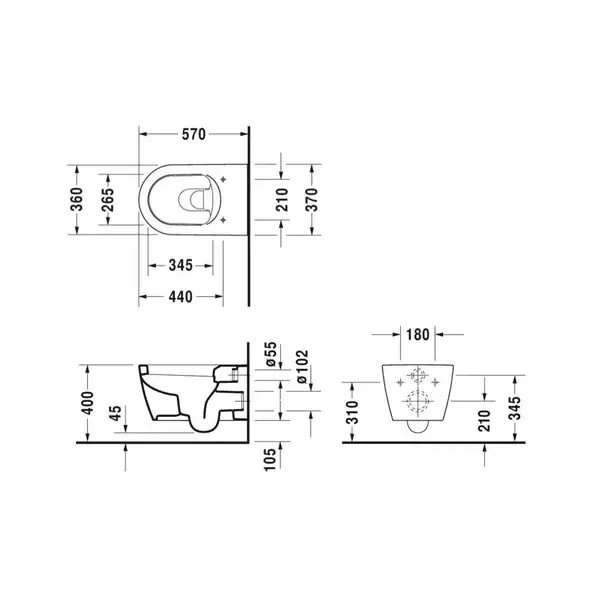 Унитаз подвесной Duravit ME by Starck (с сиденьем Soft Close) (2528090000+0020090000) фото 3 Aquada.com.ua Унитаз подвесной Duravit ME by Starck (с сиденьем Soft Close) (2528090000+0020090000) фото 3 Aquada.com.ua