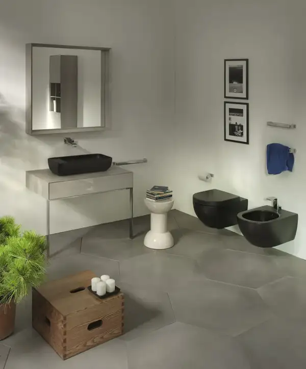Унитаз подвесной, Goclean® (безободковый) Flaminia App с сиденьем Soft Close, чёрный (AP118G+QKCW03 black) фото 2 Aquada.com.ua Унитаз подвесной, Goclean® (безободковый) Flaminia App с сиденьем Soft Close, чёрный (AP118G+QKCW03 black) фото 2 Aquada.com.ua