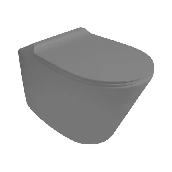 Подвесной унитаз Simas Gambassi с крышкою Soft Close, серый матовый (GA18CM+GA004CM+F85) фото 2 Aquada.com.ua