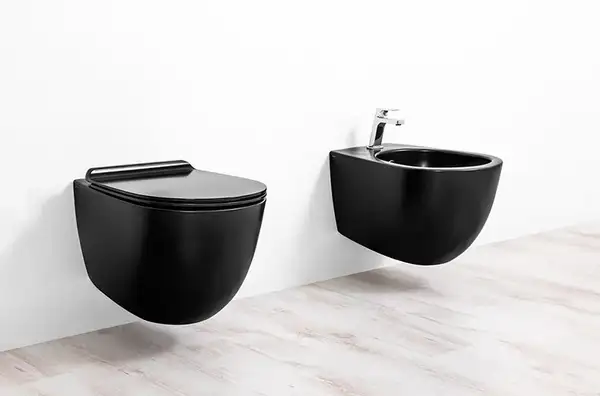 Унитаз подвесной Simas Vignoni с сиденьем Soft Close, чёрный матовый (VI18/F85+VI004 nero) фото 4 Aquada.com.ua