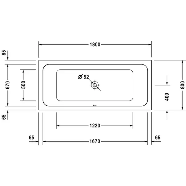 DURAVIT D-CODE ванна 180*80см, прямоугольная (700101000000000) фото 2 Aquada.com.ua