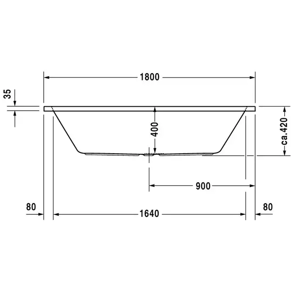 DURAVIT D-CODE ванна 180*80см, прямоугольная (700101000000000) фото 3 Aquada.com.ua