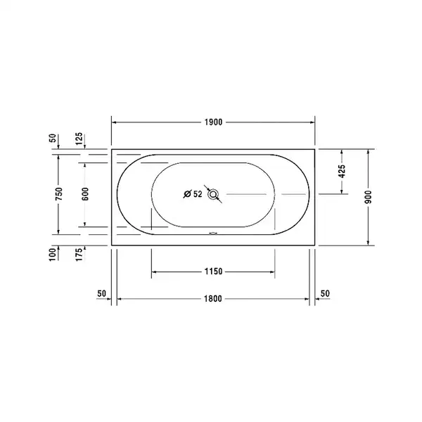 Ванна акриловая Duravit Darling New 190 х 90 см (700245000000000) фото 4 Aquada.com.ua