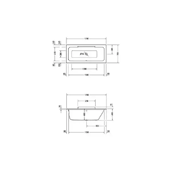 Ванна акриловая Duravit DuraStyle 170 х 75 см (700297000000000) фото 3 Aquada.com.ua